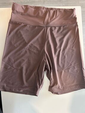 High-Waist Mauve Bike Shorts – Women's Active Shorts